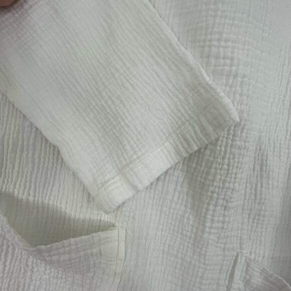 Jones & Co Jones New York White Gauzy Blouse Women's Medium Boho Minimalist - Picture 4 of 12